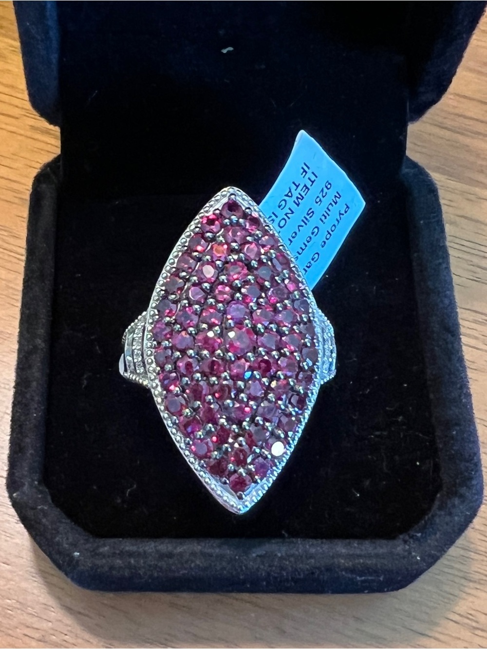 Pyrope Garnet and Multi Gemstone Cocktail Ring in Sterling Silver